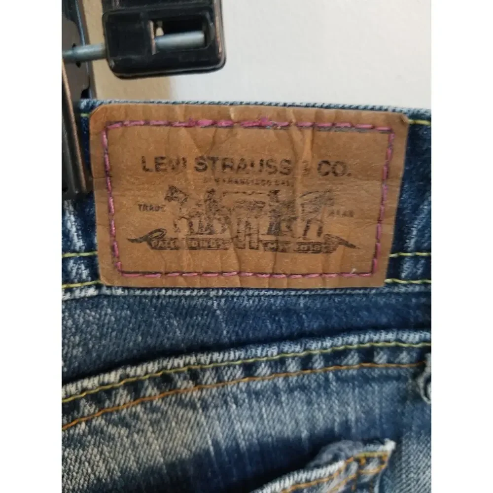 VTG Levi's 518 Jeans 13M Juniors Faded Wash Bleached Look Superlow Bootcut